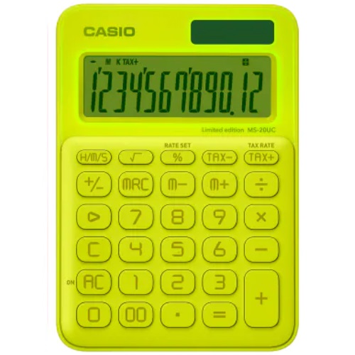 Casio MS-20UC-L-NYW 計數機12位 螢光黃 限量聯乘日本CULTURAL LAB