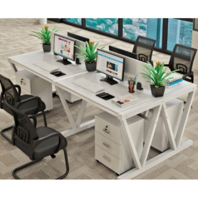 FAX88 EW808W 新潮辦公桌 推櫃組合 單人位 白架白枱面